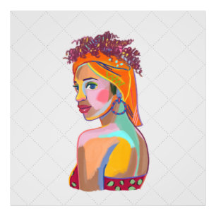 Farbige schöne Mädchen Kunst abstraktes Design Fotodruck