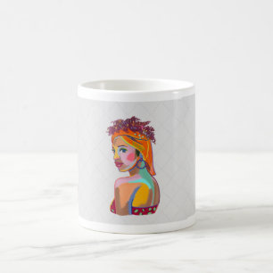 Farbige schöne Mädchen Kunst abstraktes Design Kaffeetasse