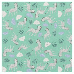 Farbige schöne Safari Zebra Pferd Kinder grün Stoff