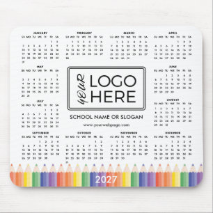 Farbige Schul-Logo 2027 Kalender-Mauspad Mousepad