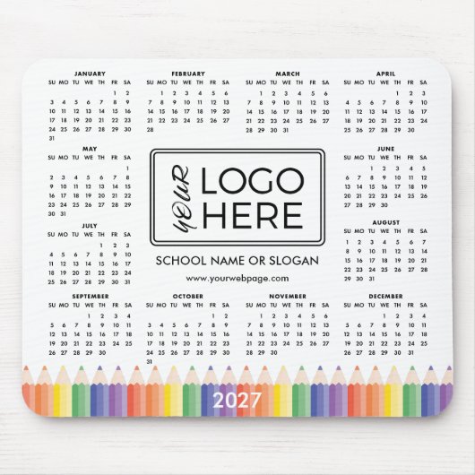Farbige Schul-Logo 2027 Kalender-Mauspad Mousepad (Vorne)