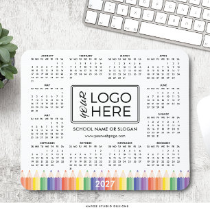 Farbige Schul-Logo 2027 Kalender-Mauspad Mousepad