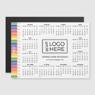 Farbige Schul-Logo 2027 Magnetkalender Magnetkarte