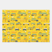 Farbige Schulbusse der Pencil School - bunte Stern Geschenkpapier Set (Vorderseite 2)
