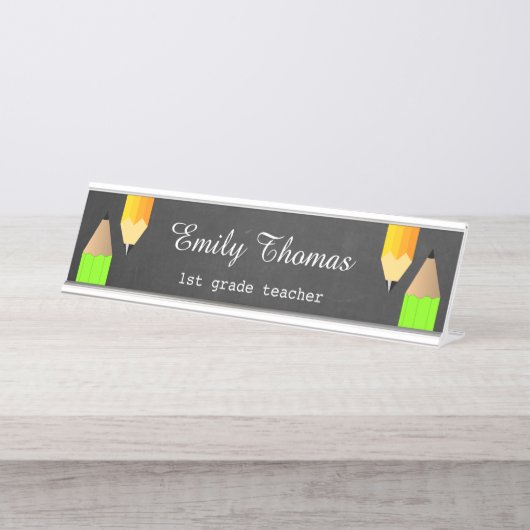 Farbige Schullehrer in der Schule Schreibtischnamensplakette (Vorderseite )