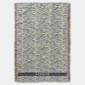 Farbige, schwarz-gelbe Zebra-Aufschrift Decke (Vorderseite Vertikal)