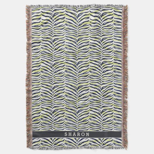 Farbige, schwarz-gelbe Zebra-Aufschrift Decke (Vorderseite Vertikal)