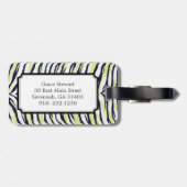 Farbige, schwarz-gelbe Zebra-Aufschrift Gepäckanhänger (Rückseite horizontal)