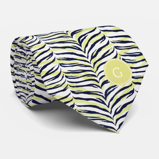 Farbige, schwarz-gelbe Zebra-Aufschrift Krawatte (Gerollt)