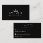 Farbige schwarz-weiße Krone & Typografie Visitenkarte (Vorne/Hinten)