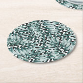 Farbige schwarz-weiße Zickzack-Blattgestaltung Runder Pappuntersetzer (Angewinkelt)