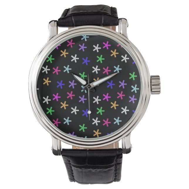 Farbige schwarze Jacke - Sehen Armbanduhr (Vorderseite)