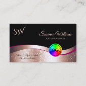 Farbige Schwarze Logos, Monogramm und Foto, in Wav Visitenkarte (Vorderseite)