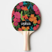 Farbige schwarze Monogramm-Bezeichnung Tischtennis Schläger (Vorderseite)