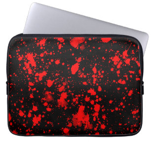 Farbige schwarze rote Farbspritzer künstlerischer  Laptopschutzhülle