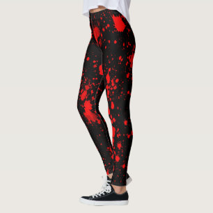 Farbige schwarze rote Farbspritzer künstlerischer Leggings