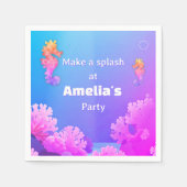 Farbige Seepferdchen-Party Serviette (Vorderseite)