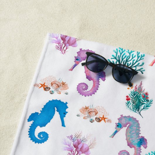 Farbige Seepferdchen Strandtuch (Beispiel)