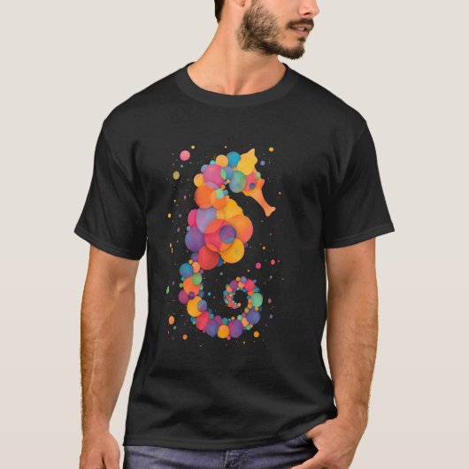 Farbige Seepferdchen T-Shirt (Vorderseite)