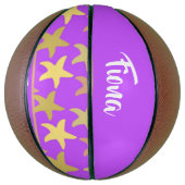 Farbige Seesterne auf lila Basketball (Vertikal)