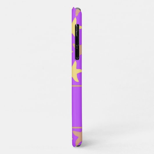 Farbige Seesterne auf lila Case-Mate iPhone Hülle (Hinten/Links)