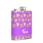 Farbige Seesterne auf lila Flachmann (Rechts)