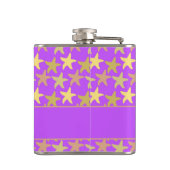 Farbige Seesterne auf lila Flachmann (Rückseite)