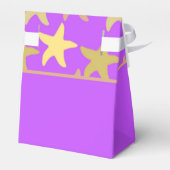 Farbige Seesterne auf lila Geschenkschachtel (Rückseite)