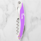 Farbige Seesterne auf lila Kellnermesser (Vorderseite)