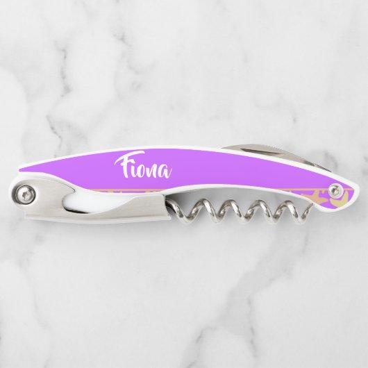 Farbige Seesterne auf lila Kellnermesser (Vorderseite)