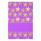 Farbige Seesterne auf lila Mini Klemmbrett (Rückseite)