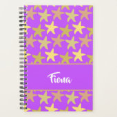 Farbige Seesterne auf lila Planer (Vorderseite)