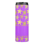 Farbige Seesterne auf lila Thermosbecher (Rückseite)