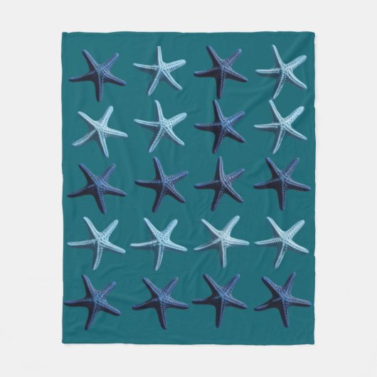 Farbige Seesterne Fleecedecke (Vorderseite)