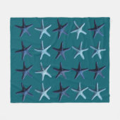 Farbige Seesterne Fleecedecke (Vorderseite (Horizontal))
