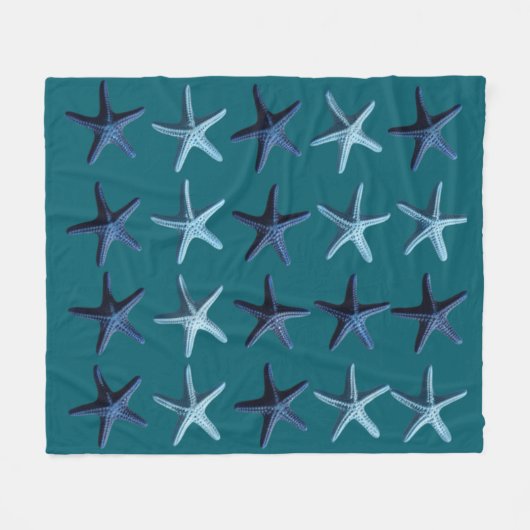 Farbige Seesterne Fleecedecke (Vorderseite (Horizontal))