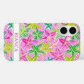 Farbige Seesterne mit Monogramm Case-Mate iPhone Hülle (Rückseite (Horizontal))