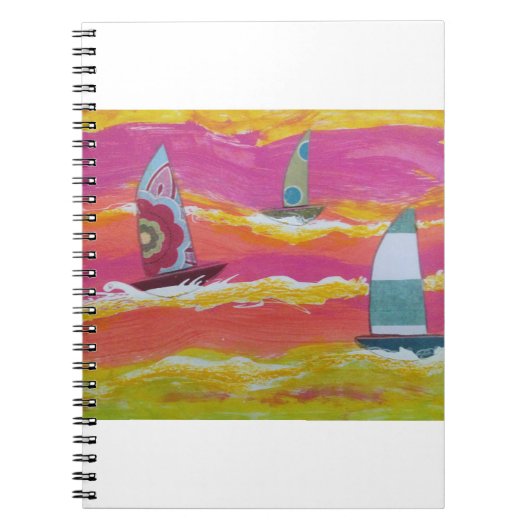 Farbige Segelboote2 Notizblock (Vorderseite)