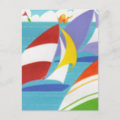 Farbige Segelboote Postkarte (Vorderseite)