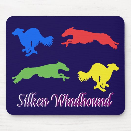 Farbige Seidene Windhounds Mousepad (Vorne)