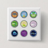 Farbige Seidenflaschen Button (Vorderseite)