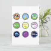 Farbige Seidenflaschen Einladung (Stehend Vorderseite)