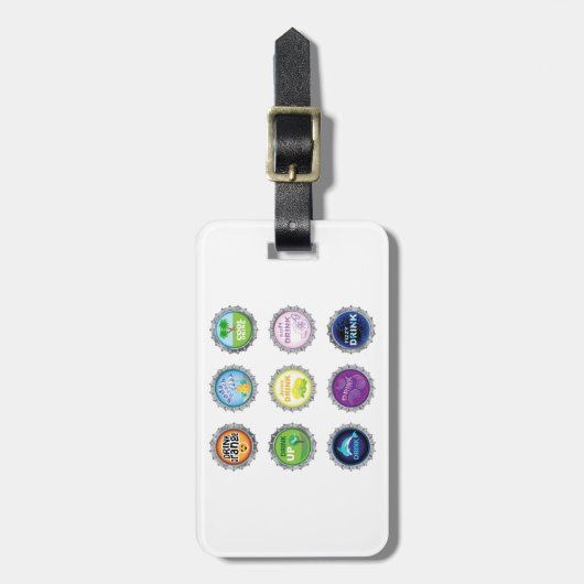 Farbige Seidenflaschen Gepäckanhänger (Vorderseite vertikal)