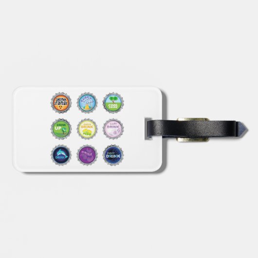 Farbige Seidenflaschen Gepäckanhänger (Rückseite horizontal)