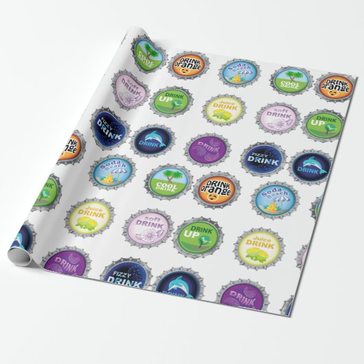 Farbige Seidenflaschen Geschenkpapier (Ungerollt)