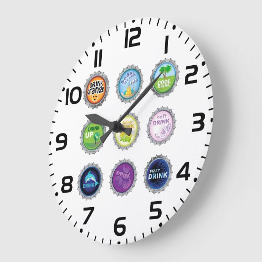 Farbige Seidenflaschen Große Wanduhr (Winkel)