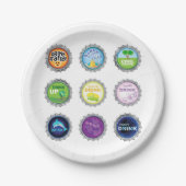 Farbige Seidenflaschen Pappteller (Vorderseite)