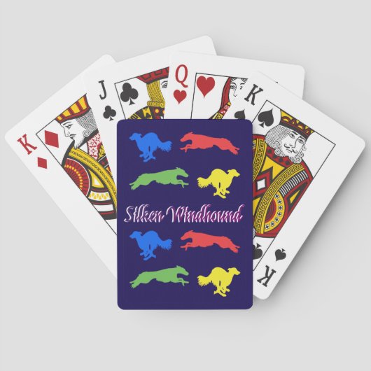 Farbige Seidenwindhunde Spielkarten (Rückseite)