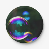 Farbige Seifenblasen Flocken Pappteller (Vorderseite)