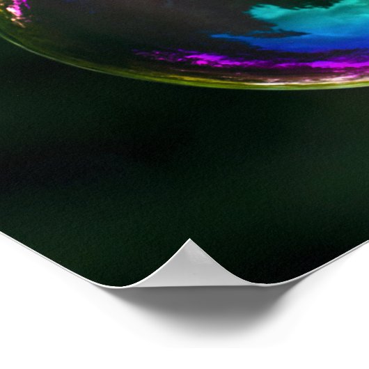 Farbige Seifenblasen Flocken Poster (Ecke)